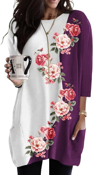 Women's Minimalist Printed Long Sleeve Top