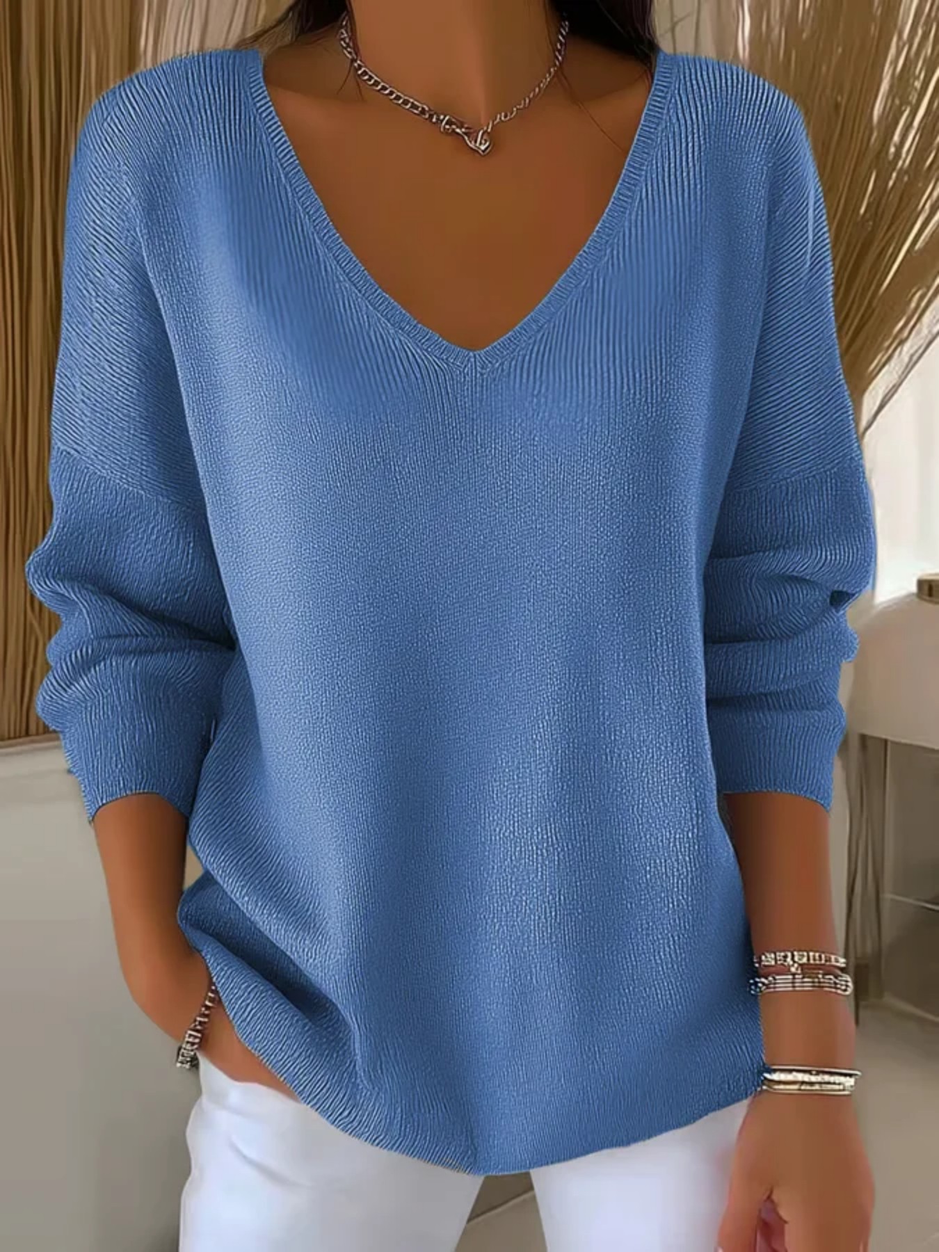 Women's Floral & Solid Print V-Neck Half-Sleeve T-Shirt