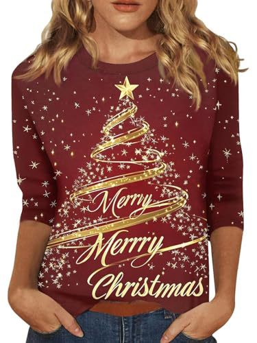 Christmas Tree Bow Print Women's Half-Sleeve T-Shirt