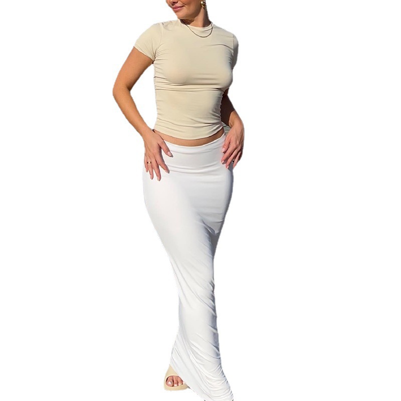 Women's Solid Color Slim Fit Short Sleeve T-Shirt