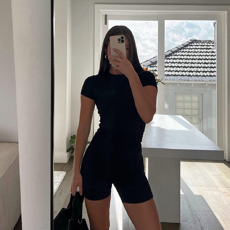 Women's Solid Color Slim Fit Short Sleeve T-Shirt