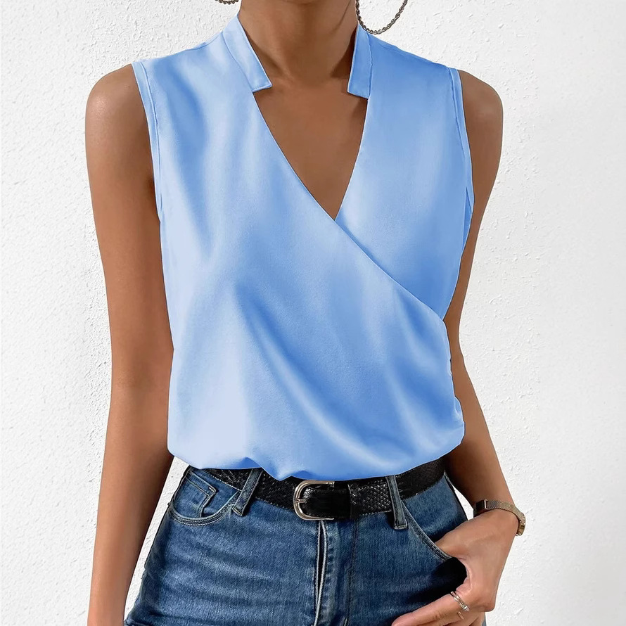 Women's V-Neck Sleeveless Pullover Top