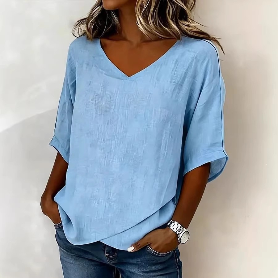 V-Neck Asymmetrical Casual Top