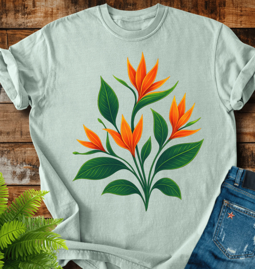 Retro Poisonous Plant Graphic Print Short Sleeve Tee for Women