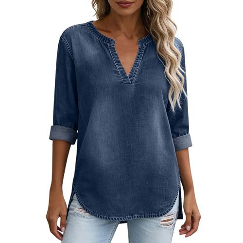 Women's V-Neck Long Sleeve Printed T-Shirt