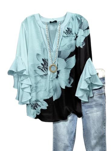 Women's Vintage Floral Print Half-Sleeve Top