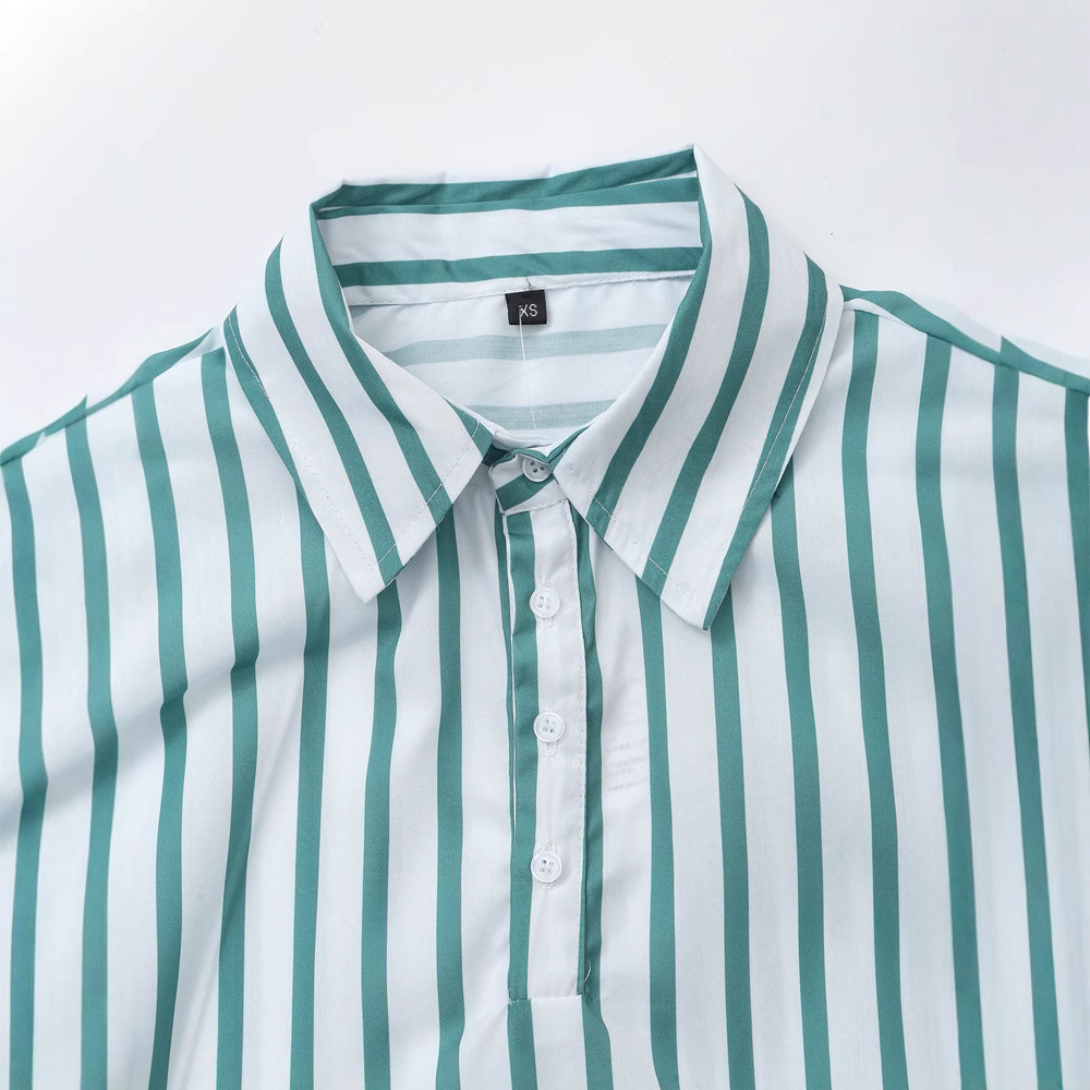 Striped Poplin Short Shirt