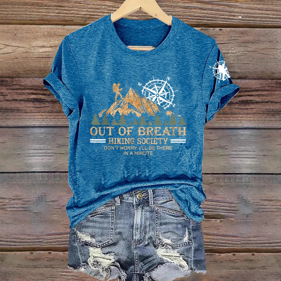 Valley Forest Print Crewneck Short Sleeve Top