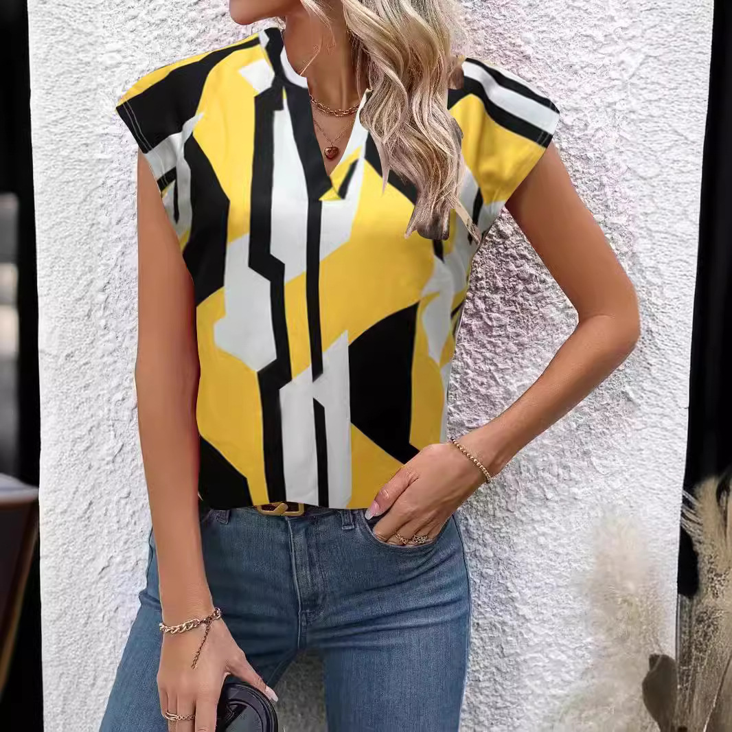 V-Neck Print T-Shirt for Women
