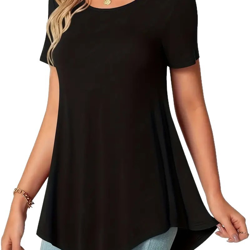 Women's Slim Fit U-Neck Short Sleeve T-Shirt
