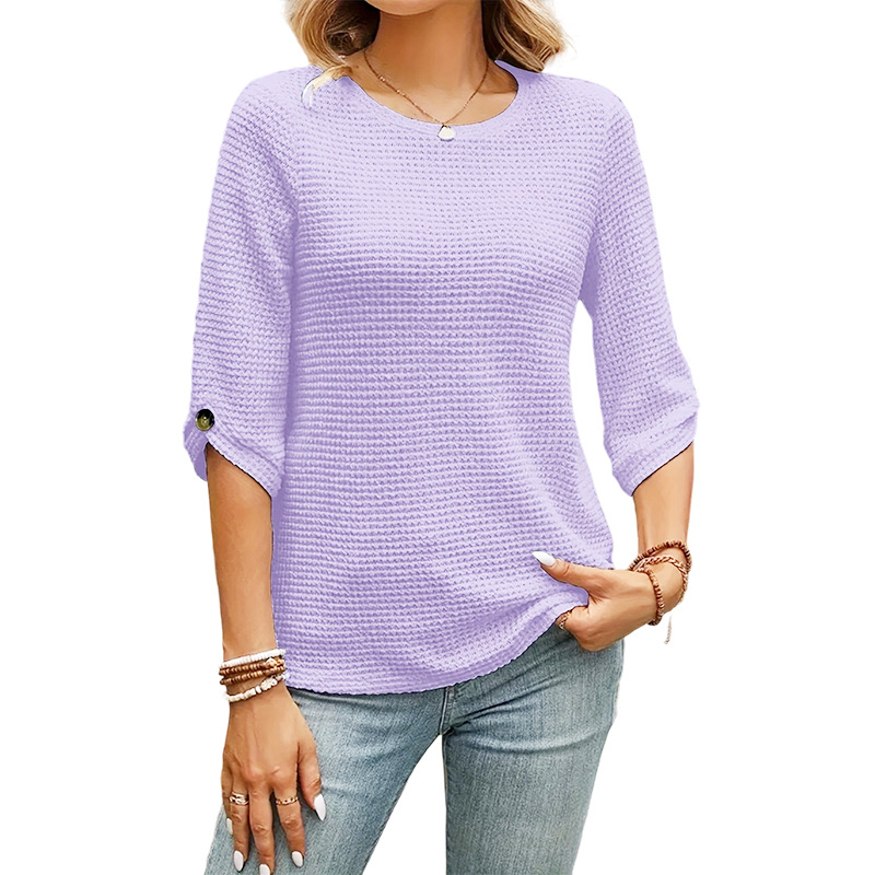 Women's Casual Solid Crewneck Top