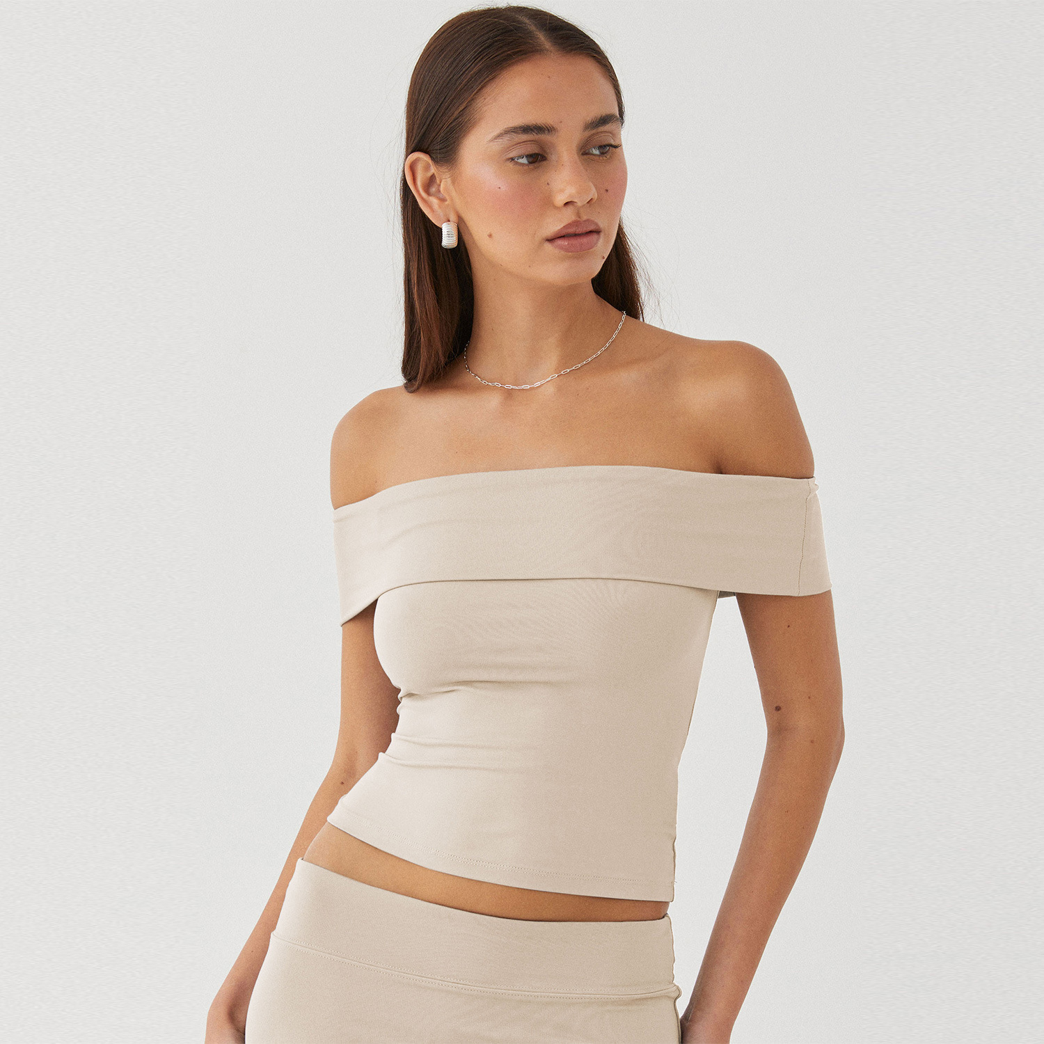 Women's Off-Shoulder Tube Top Short Sleeve Slim Fit Sexy T-Shirt