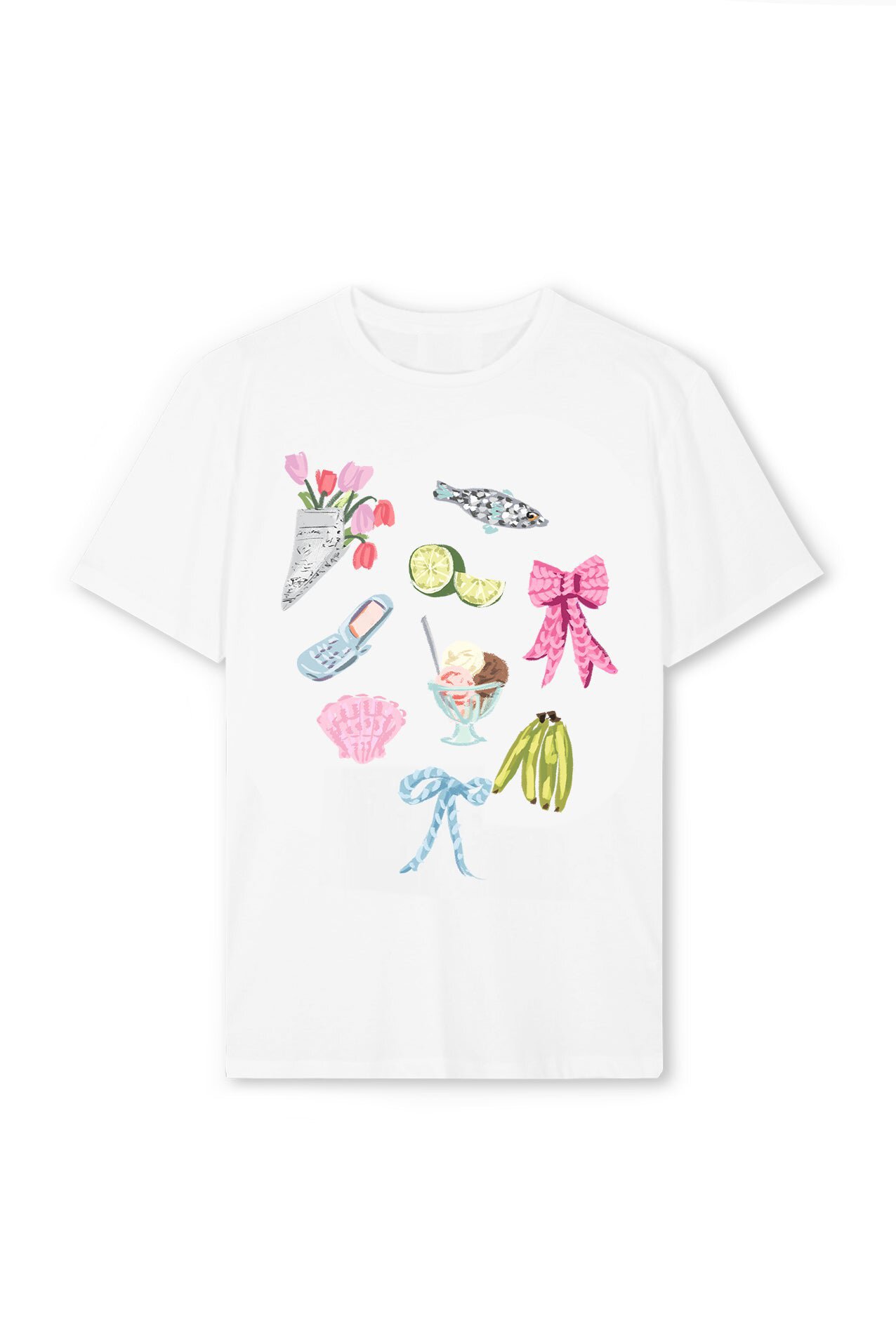 Casual Print Crewneck Short-Sleeve T-Shirt