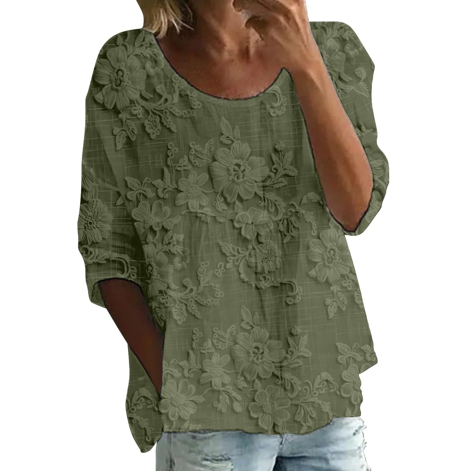 Summer Solid Print Round Neck Half-Sleeve Top
