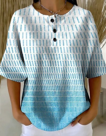 Summer Plaid Floral Print Short Sleeve Button-Up Top