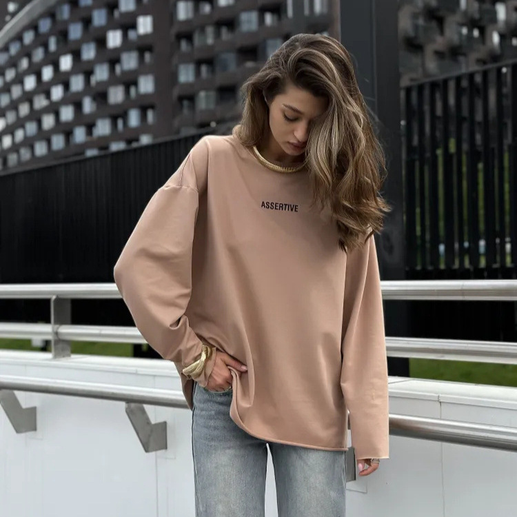 Women's Oversize Crewneck Long-Sleeve T-Shirt