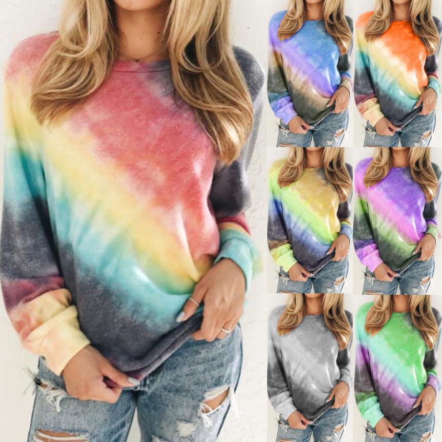 Women's Floral Print Crewneck Long Sleeve Casual T-Shirt Top