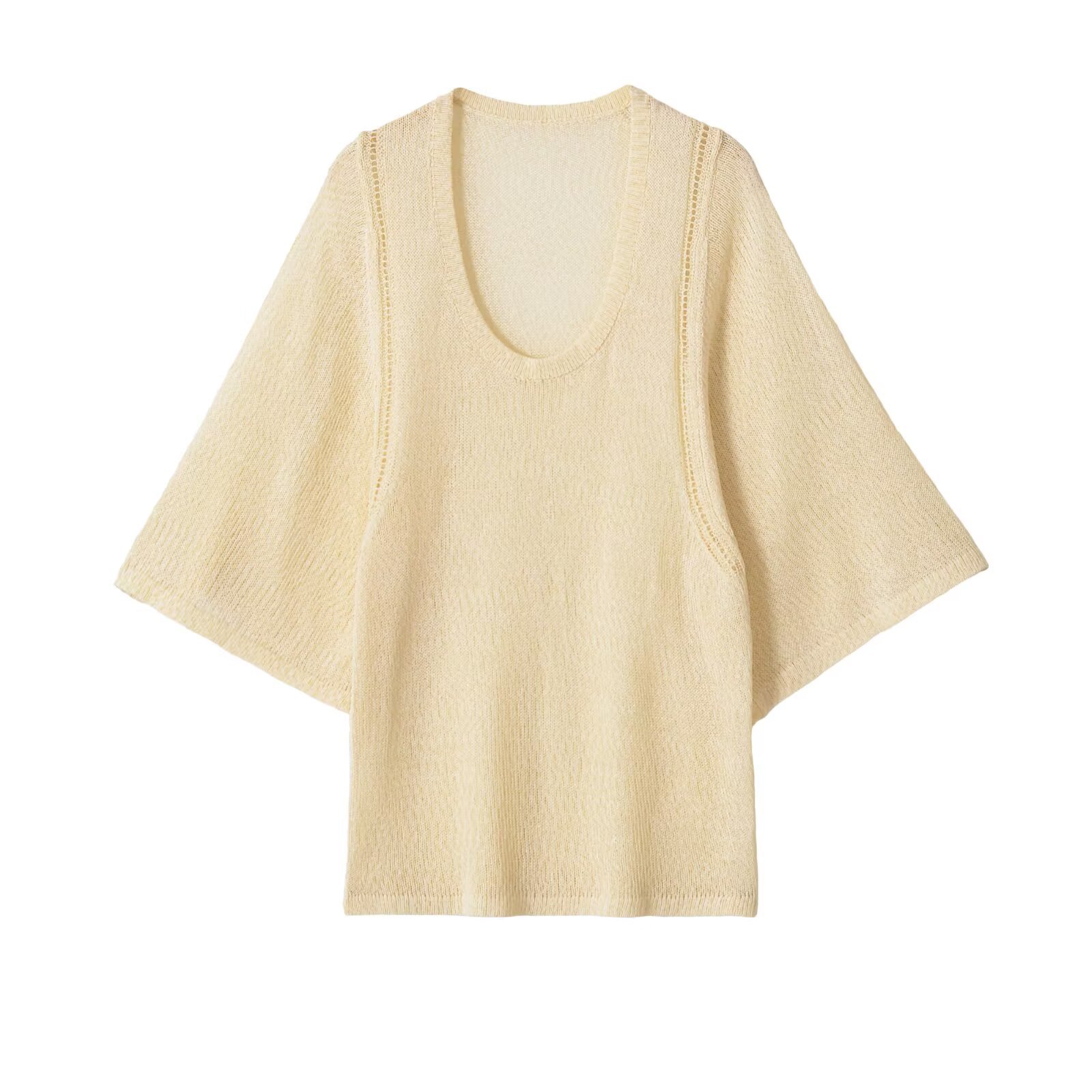 Women's Round Neck Loose Hollow-Out Knit Top