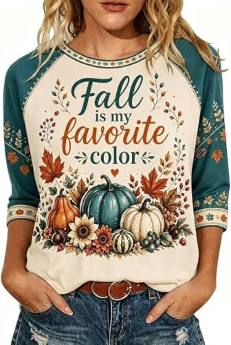 Pumpkin Floral Maple Leaf Letter Print Long Sleeve Women's Top