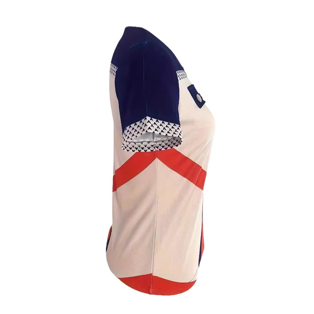 V-Neck Colorblock Print Zip-Up Slim Fit Top