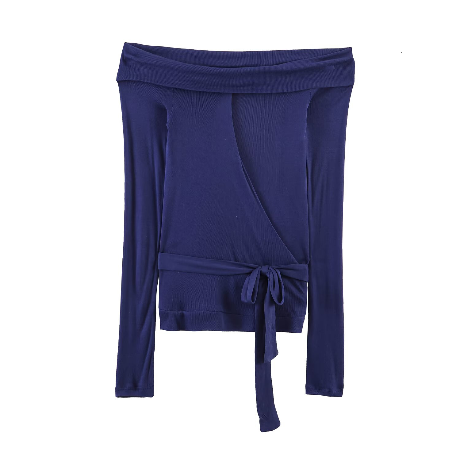 Women's Off-Shoulder Tie-Waist Slim Fit Top