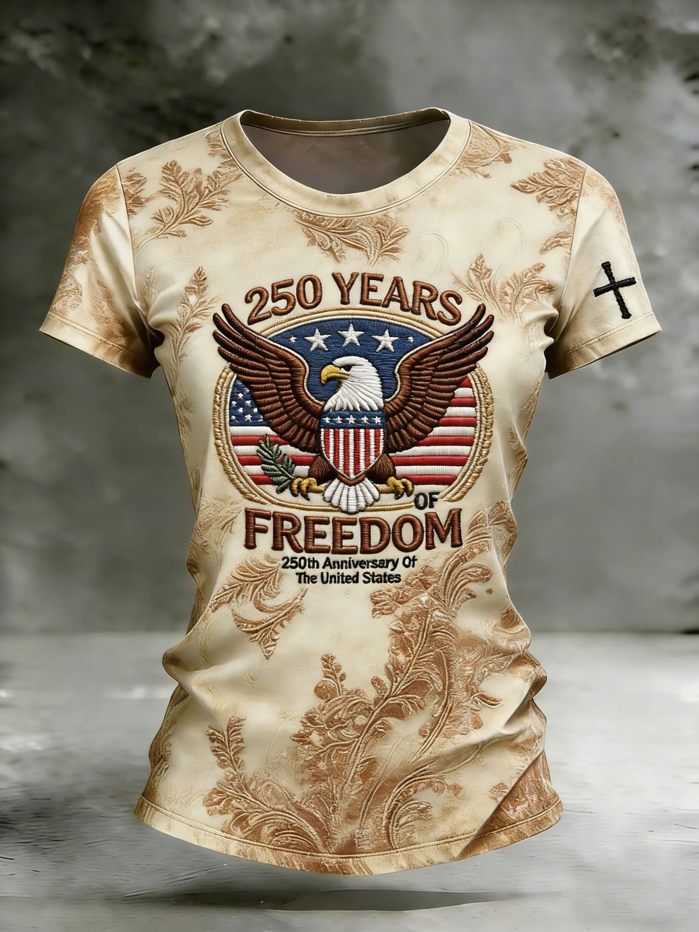 Women's Summer American Flag 3D Print Short Sleeve T-Shirt
