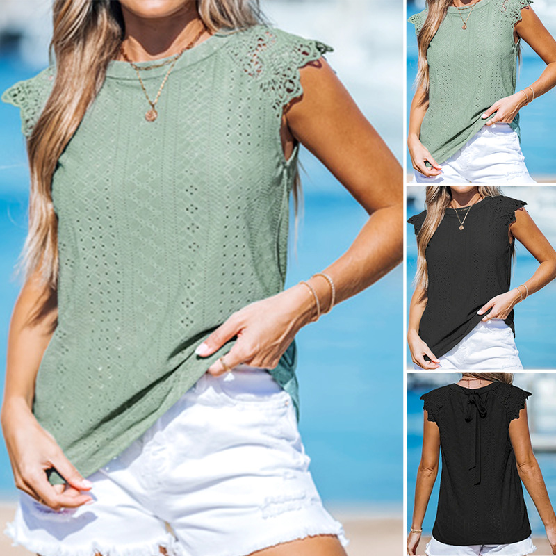 Solid Color Halter Neck Cutout T-Shirt with Batwing Sleeves