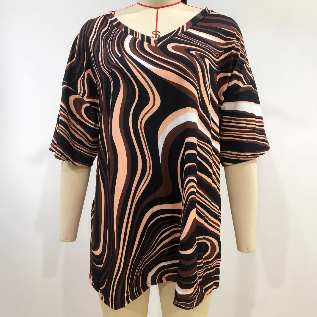 Women's Plus Size V-Neck Loose Fit T-Shirt