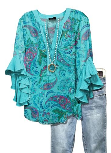 Women's Vintage Floral Print Half-Sleeve Top