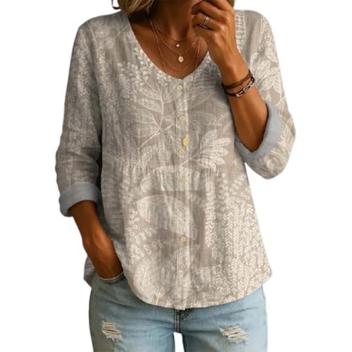 Floral Print V-Neck Long Sleeve T-Shirt