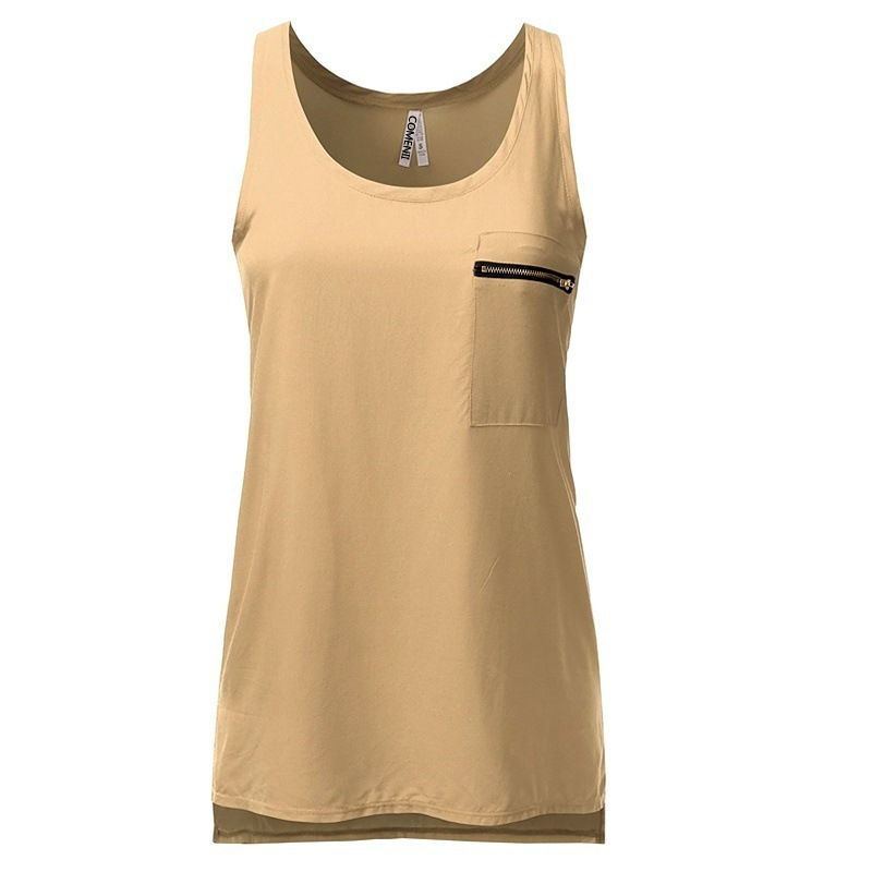 Women's Plus Size Chiffon Tank Top Solid Color Sleeveless Round Neck