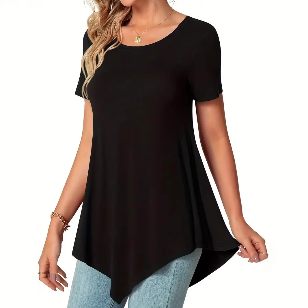 Women's Slim Fit U-Neck Short Sleeve T-Shirt