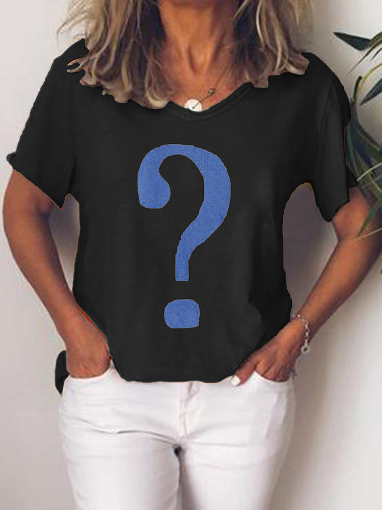 Women's Solid Print Short Sleeve V-Neck T-Shirt