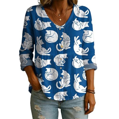 Floral Print V-Neck Long Sleeve T-Shirt