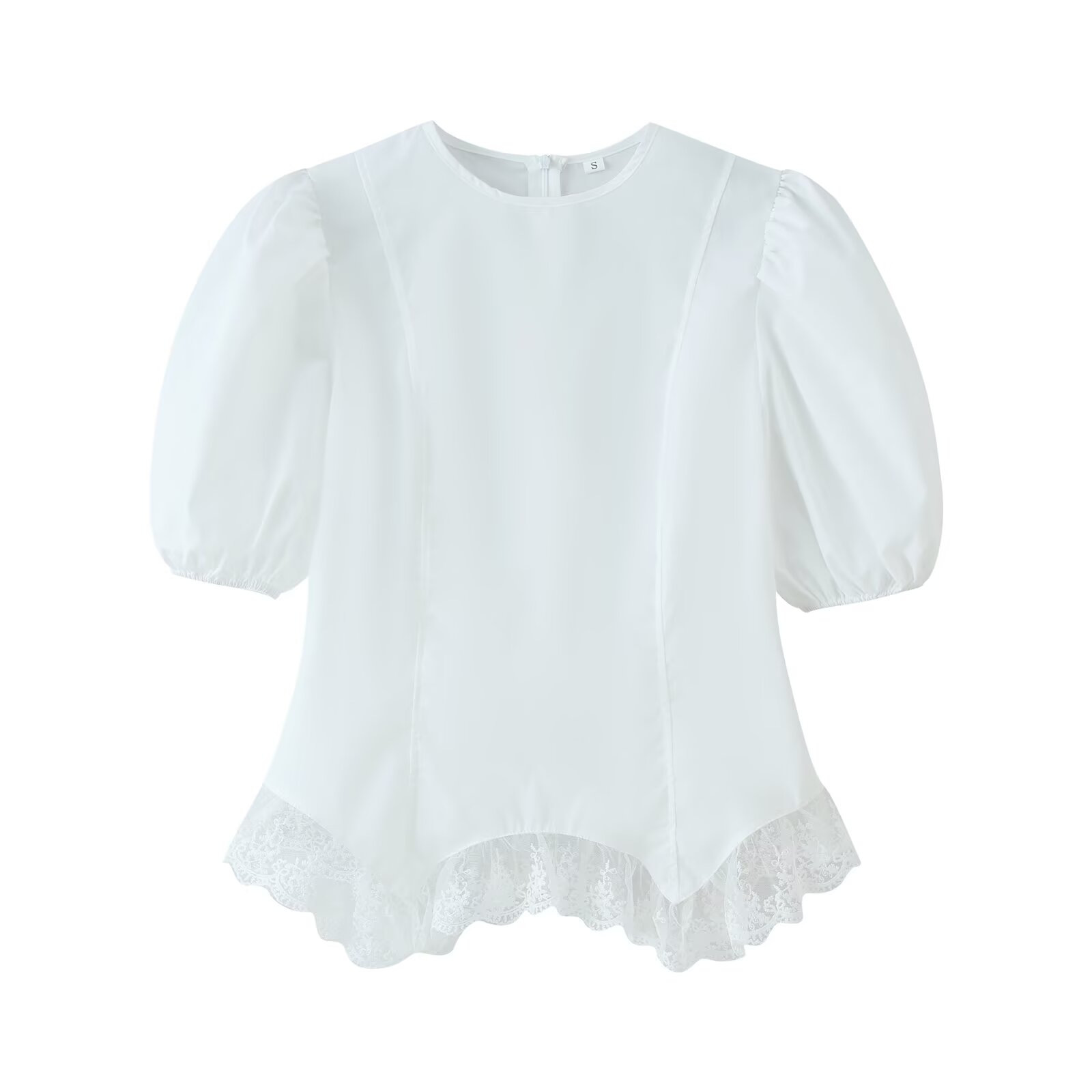 Puff Sleeve Tie-Front Blouse Casual Summer Top