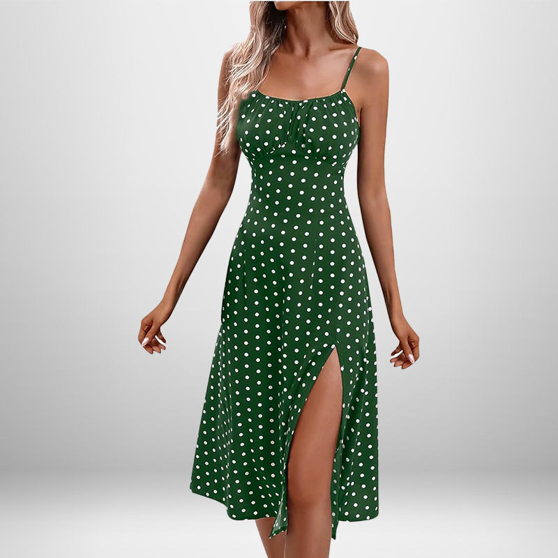 Women's Floral Print Tie-Strap Slit Cami Dress