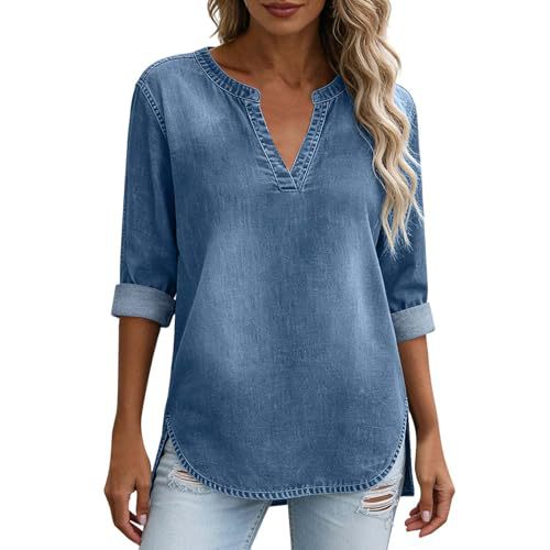 Women's V-Neck Long Sleeve Printed T-Shirt
