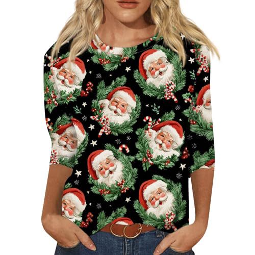Christmas Tree Bow Print Women's Half-Sleeve T-Shirt