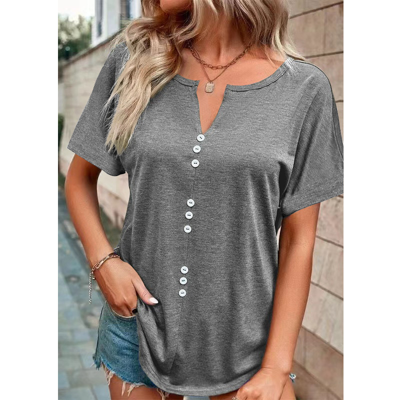 Women's Soft V-Neck Short Sleeve Plus Size T-Shirt