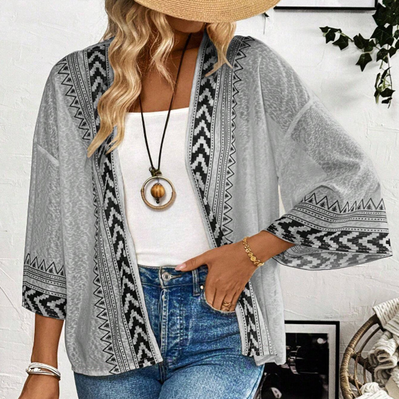 Elegant Flare-Sleeve Cardigan Knit Top
