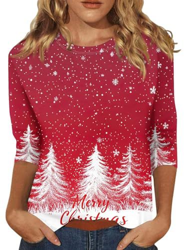 Christmas Tree Bow Print Women's Half-Sleeve T-Shirt