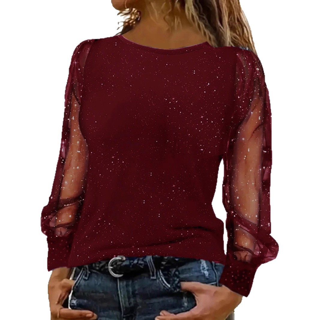 Women's Long Sleeve Loose Crewneck Casual T-Shirt Top