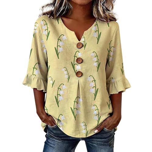 Plaid & Floral Print Short Sleeve Button-Up Top