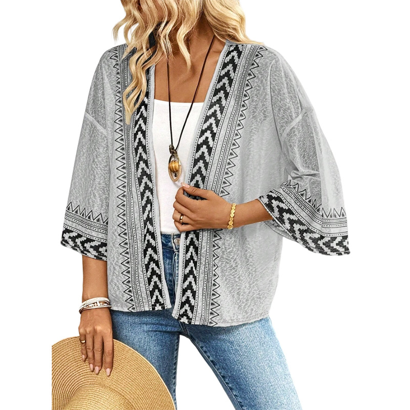 Elegant Flare-Sleeve Cardigan Knit Top