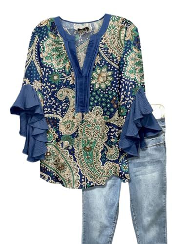 Women's Vintage Floral Print Half-Sleeve Top