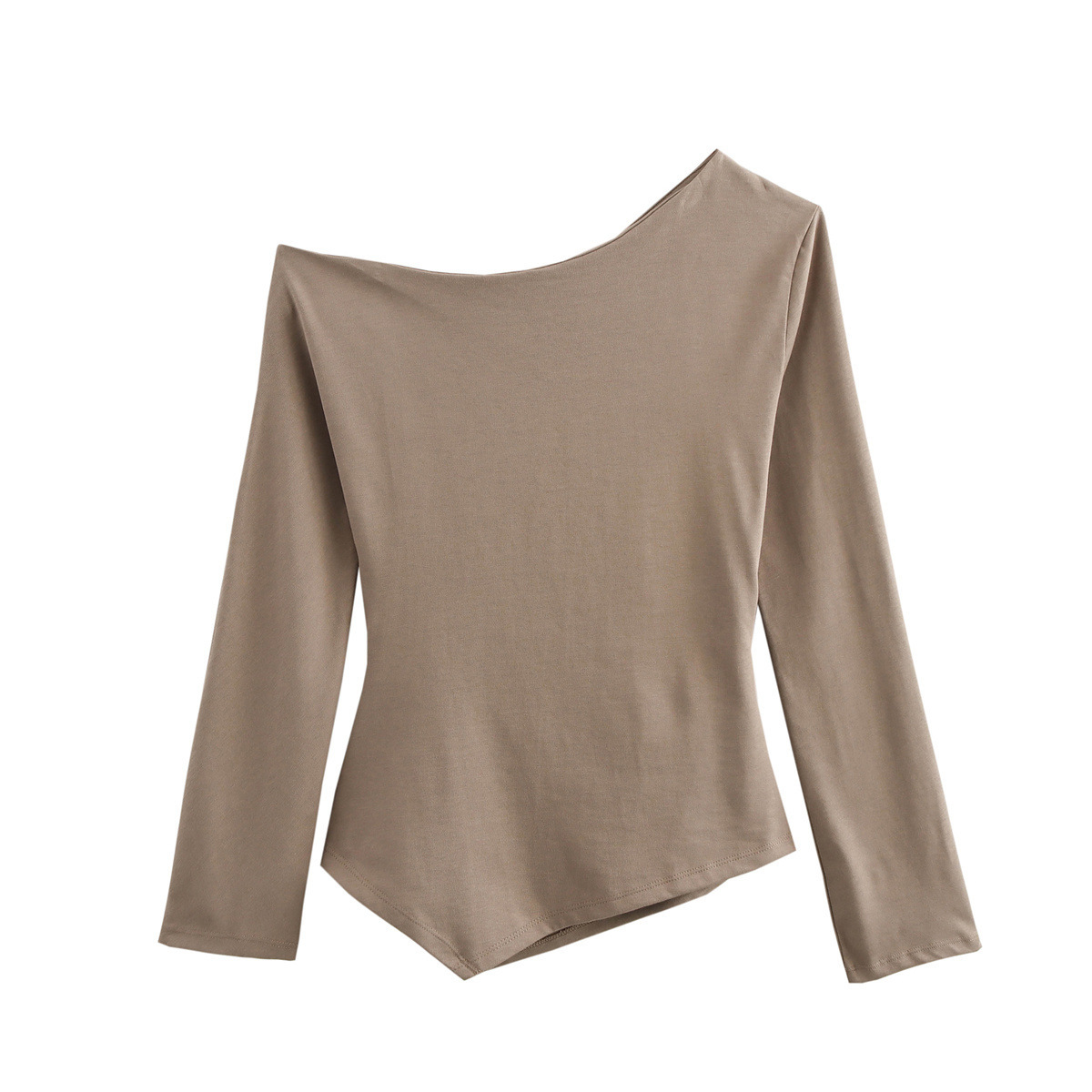 Women's Asymmetric Pleated Top Long Sleeve Pullover
