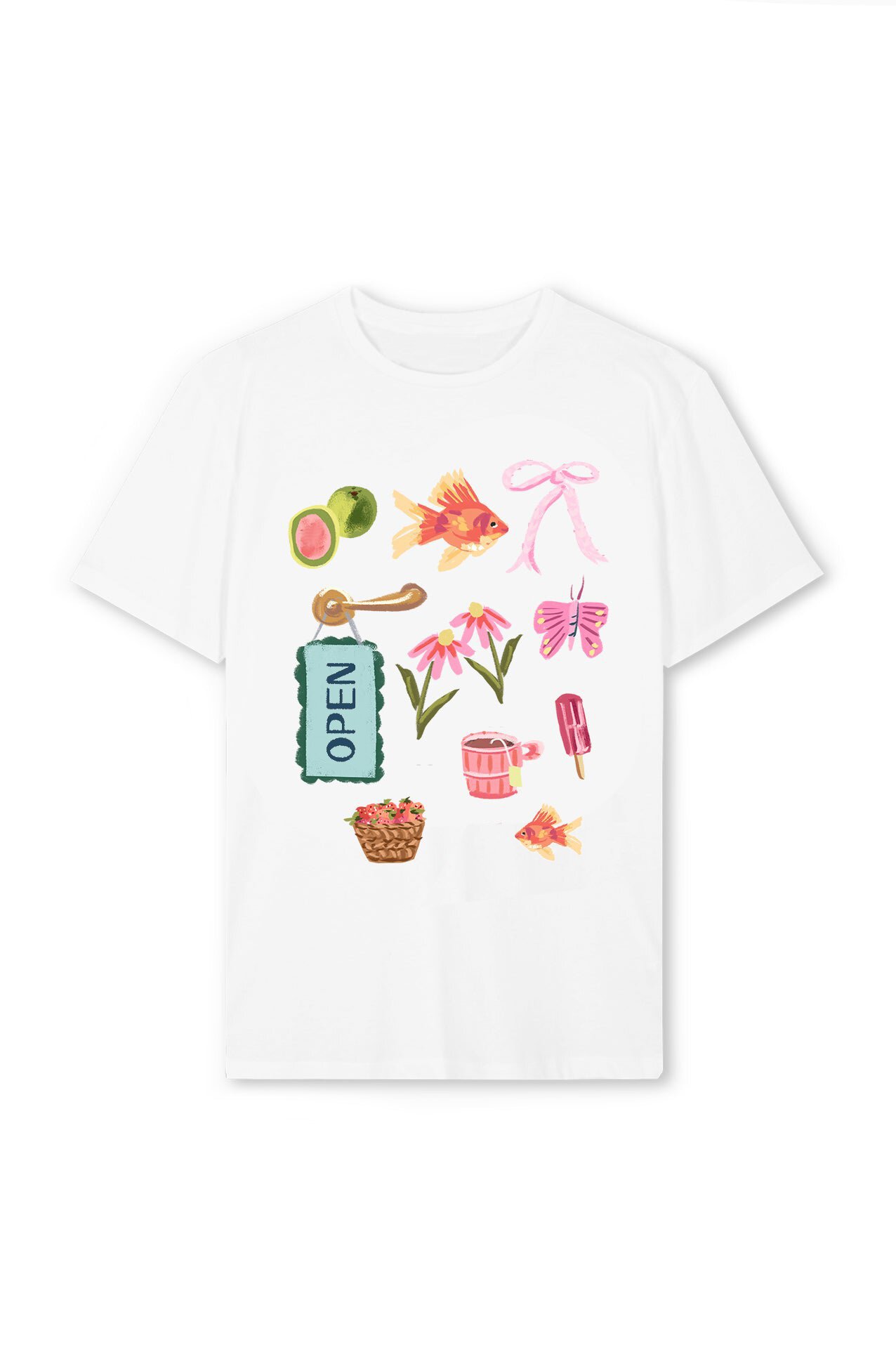 Casual Print Crewneck Short-Sleeve T-Shirt