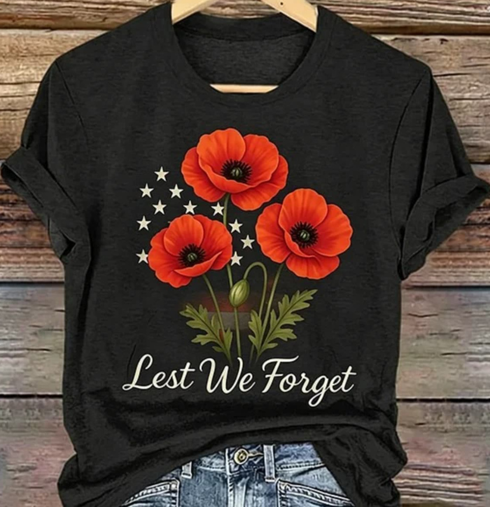 Eagle American Flag Cross Print Crewneck Short Sleeve T-Shirt