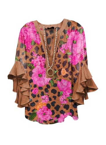 Women's Vintage Floral Print Half-Sleeve Top
