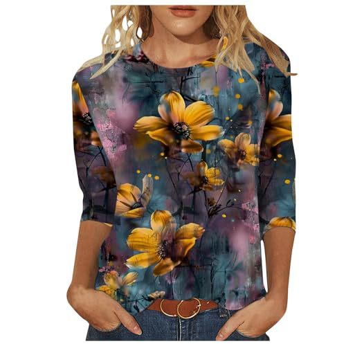 Women's Summer Ruffle Floral Print Short Sleeve T-Shirt